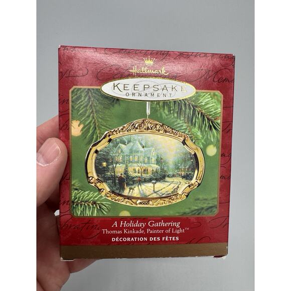 Vintage Hallmark Keepsake Ornament 2000 A Holiday Gathering Thomas Kinkade - Picture 7 of 7